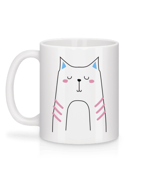 Aperçu: Chat Mignon - Mug en céramique blanc - Blanc - Derrière