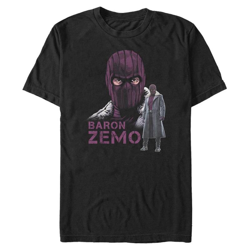 Vista previa: Marvel - Falcon y el Soldado de Invierno - Baron Zemo Masked Zemo - Hombres Camiseta - Negro - delante