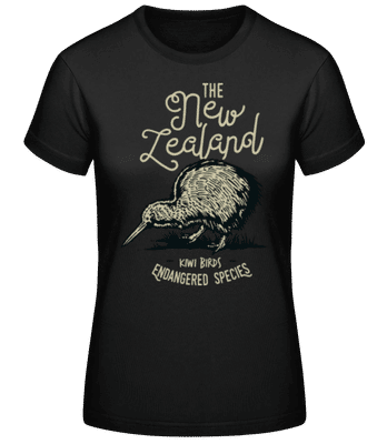 Kiwi New Zealand - Frauen Basic T-Shirt - Schwarz - Vorne