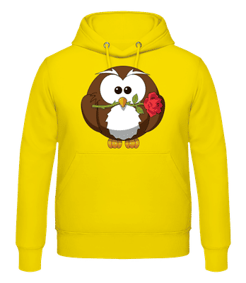 Valentine's Day Owl - Sudadera con capucha para hombre - Amarillo - delante