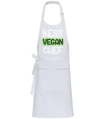 Best Vegan Chef - Delantal de cocina profesional - Blanco - delante