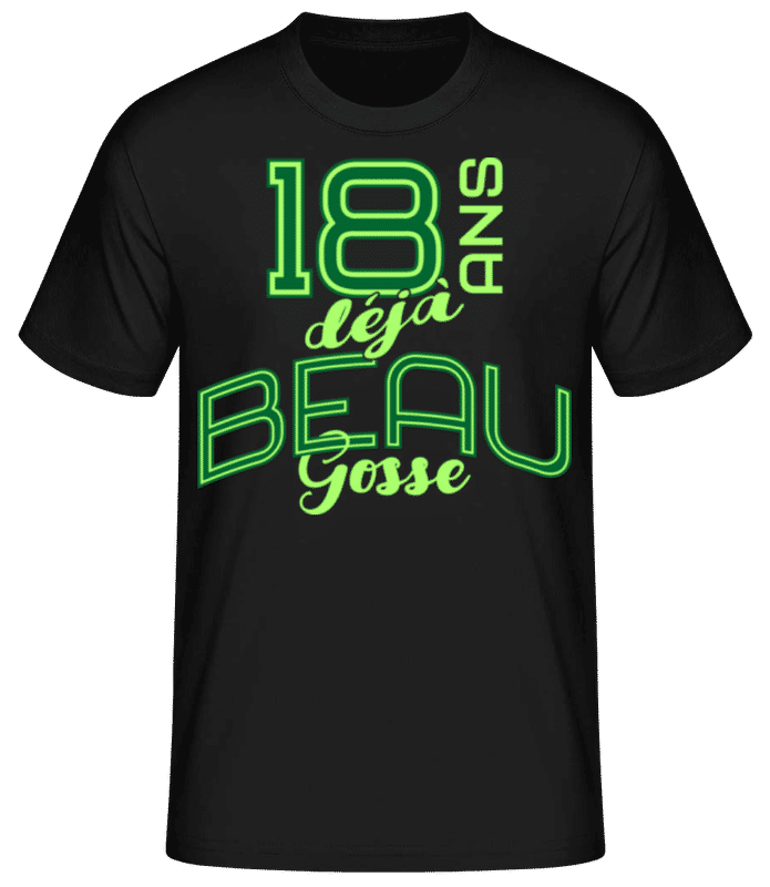 Aperçu: 18 Ans Déjà Beau Gosse - T-shirt standard Homme - Noir - Devant