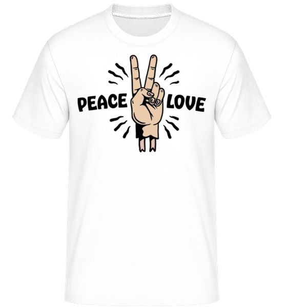 Peace Love -  T-Shirt Shirtinator homme - Blanc - Devant