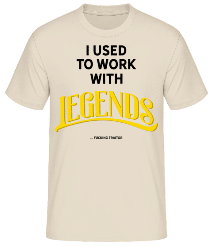 Náhľad: Used To Work With Legends - Pánske basic tričko - Krémová - Predné