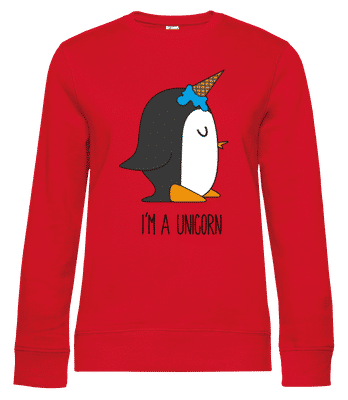 I'm A Unicorn Penguin - Women's standard sweatshirt - Red - Front