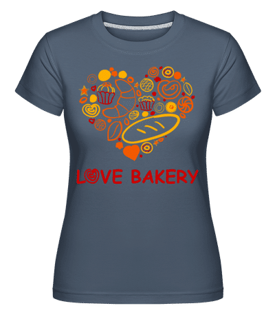 Love Bakery -  T-shirt Shirtinator femme - Bleu denim - Devant