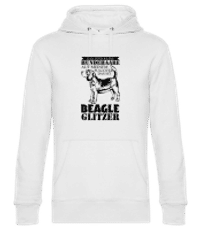 Hundehaare Beagle Glitzer - Unisex Premium Hoodie - Weiß - Vorne