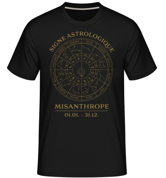 Aperçu: Signe Astrologique Misanthrope -  T-Shirt Shirtinator homme - Noir - Devant