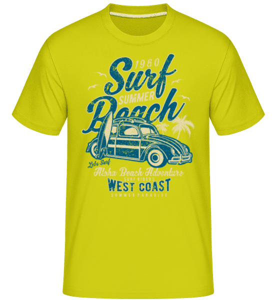 Preview: Surf Beach -  Shirtinator Men's T-Shirt - Lime - Front