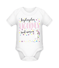Les Plus Jolies Licornes · Body manches courtes bio