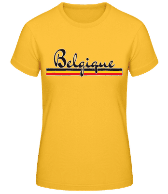 futbal Belgicko - Dámske tričko B&C - Zlatožltá - Predné