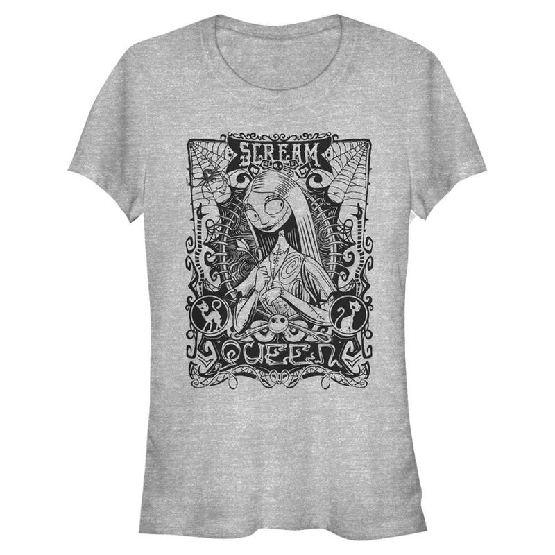 Vista previa: Disney Classics - Pesadilla antes de Navidad - Sally Salley Neauvou - Halloween - Mujeres Camiseta - Gris moteado - delante