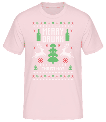Merry Drunk Christmas - Men's Basic T-Shirt - Pink - Front