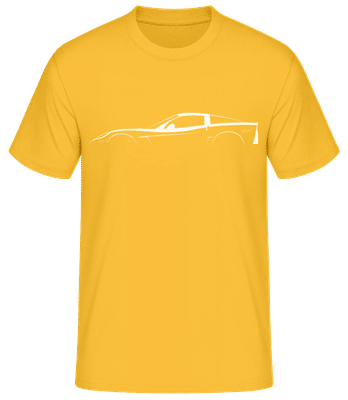 'Chevrolet Corvette C6 Z06' Silhouette - Männer Basic T-Shirt - Goldgelb - Vorne