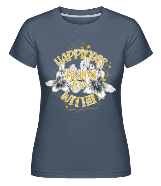 Aperçu: Happiness Blooms From Within -  T-shirt Shirtinator femme - Bleu denim - Devant