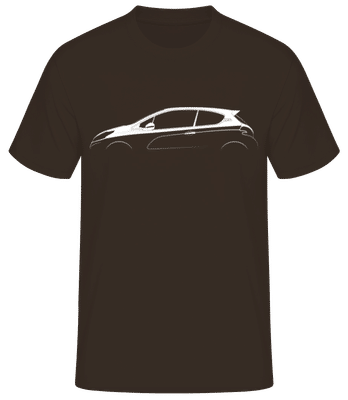 'Peugeot 208 GTi 2012' Silhouette - Pánske basic tričko - Hnedá - Predné