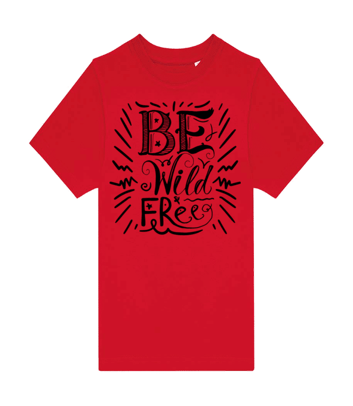 Preview: Be Wild & Free - Kids B&C T-Shirt - Red - Front