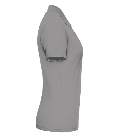 Polo en piqué fin pour femmes - Gris chiné - Droite