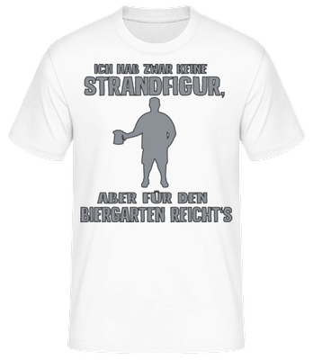 Keine Strandfigur - Männer Basic T-Shirt - Weiß - Vorne