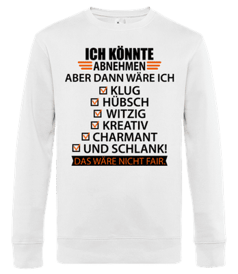 Ich Könnte Abnehmen - Männer Standard Pullover - Weiß - Vorne