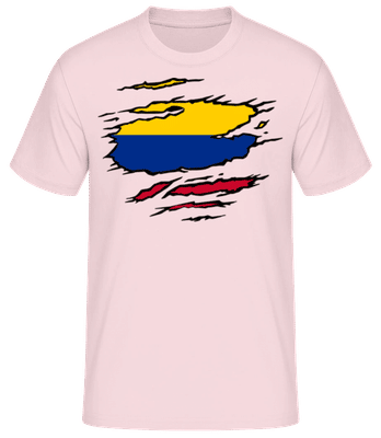 Zerrissene Fahne Kolumbien - Männer T-Shirt B&C - Rosa - Vorne