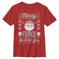 Star Wars - The Mandalorian - The Child Merry Force Child - Kinder T-Shirt - Rot - Vorne