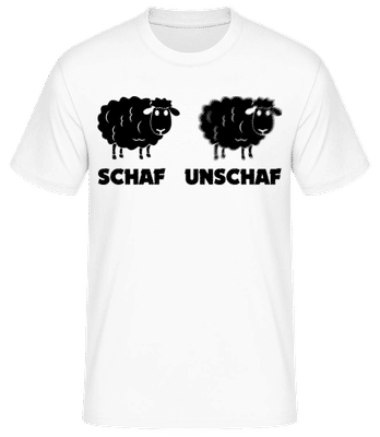 Schaf Unschaf - Männer Basic T-Shirt - Weiß - Vorne