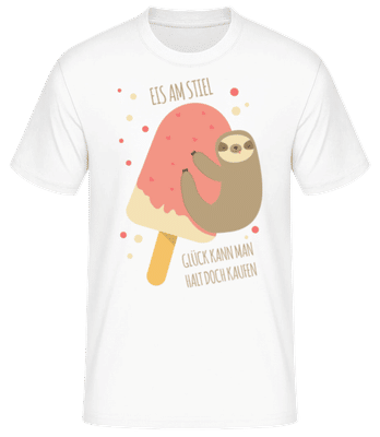 Eis Am Stiel Faultier - Männer Basic T-Shirt - Weiß - Vorne