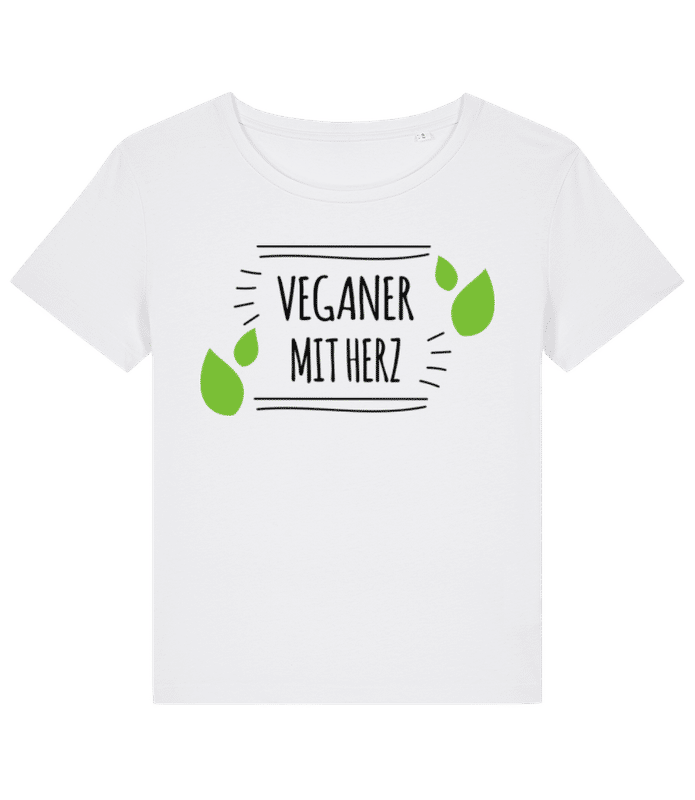 Vorschau: Veganer Mit Herz - Frauen Bio T-Shirt Stanley Stella 2.0 - Weiß - Vorne