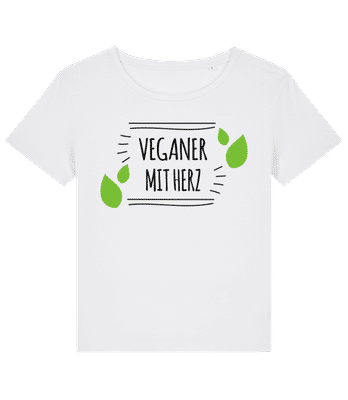 Veganer Mit Herz - Frauen Bio T-Shirt Stanley Stella 2.0 - Weiß - Vorne