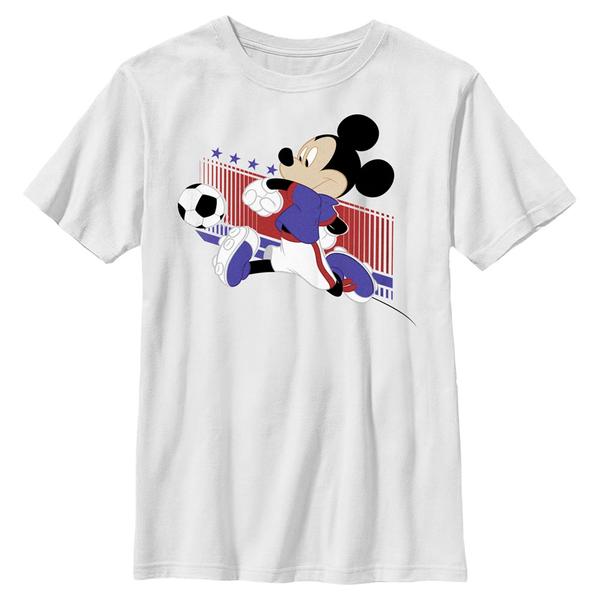 Aperçu: Disney - Mickey Mouse - Mickey USA Kick - Enfant T-shirt - Blanc - Devant