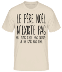 Le Père Noël N'Existe Pas - T-shirt standard Homme - Crème - Devant