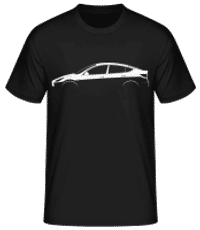 'Tesla Model Y' Silhouette - Männer Basic T-Shirt - Schwarz - Vorne