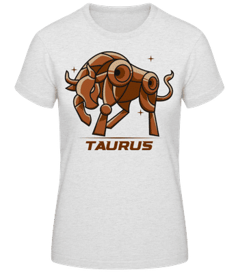 Mecha Robotic Zodiac Sign Taurus - Dámské basic tričko - Melírově šedá - Napřed