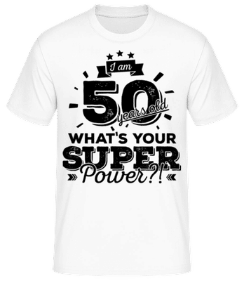 50 Years Super Power - Pánske basic tričko - Biela - Predné