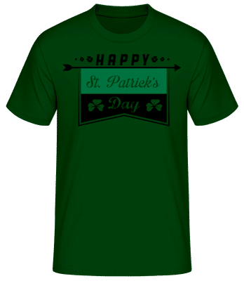 Happy St. Patrick's Logo Black Green - Pánske basic tričko - Bottle green - Predné