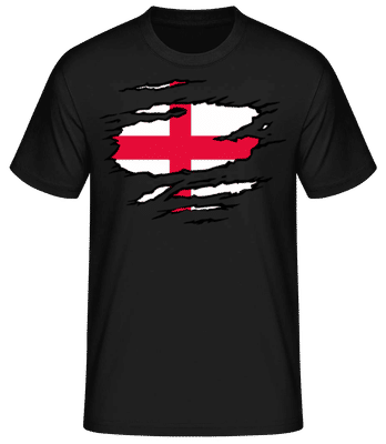 Ripped Flag England - Camiseta básica para hombre - Negro - delante