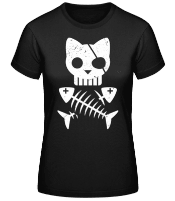 Squelette pirate de chats - T-shirt standard Femme - Noir - Devant