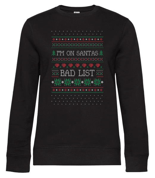 Aperçu: I Am On Santas Bad List - Sweat-shirt standard pour femme - Noir - Devant