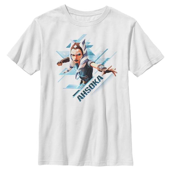 Aperçu: Star Wars - The Clone Wars - Ahsoka Angled - Enfant T-shirt - Blanc - Devant