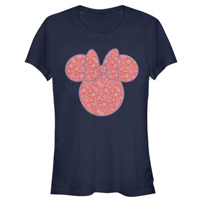 Disney - Mickey Mouse - Minnie Mouse Americana Paisley - Women's T-Shirt - Navy - Front