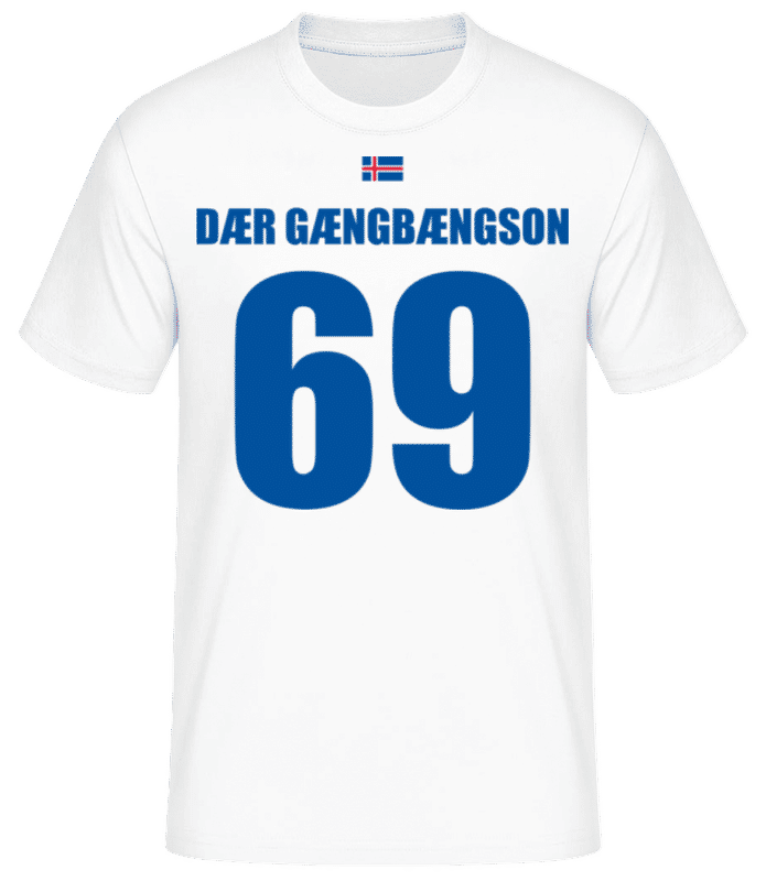 Vorschau: Island Fußball Trikot Dær Gængbængson - Männer Basic T-Shirt - Weiß - Vorne