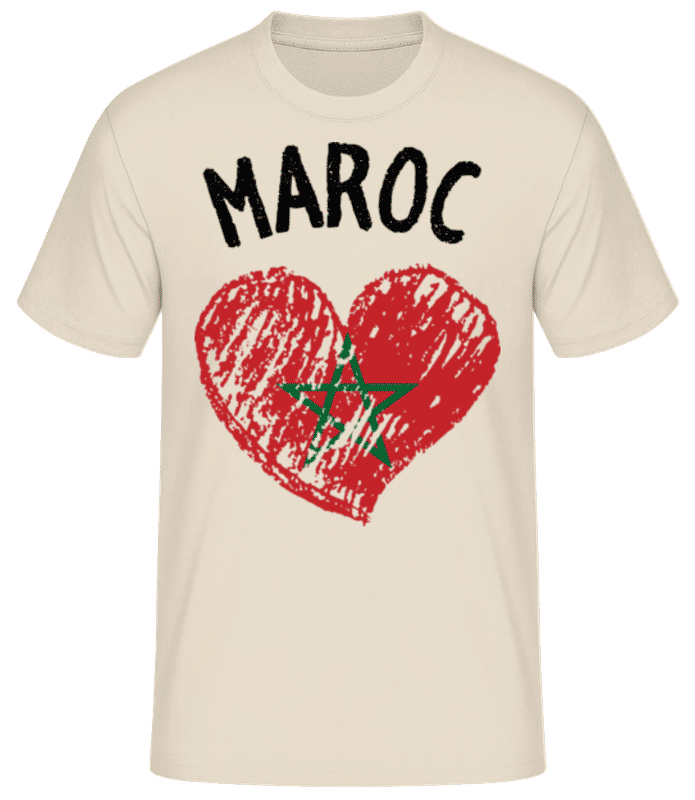 Preview: Maroc Heart Flag - Men's B&C T-Shirt - Cream - Front