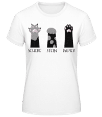 Schere Stein Papier - Frauen Basic T-Shirt - Weiß - Vorne