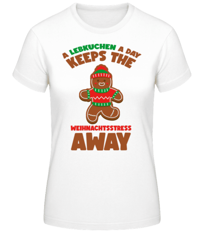 Vorschau: Keeps Weihnachtsstress Away - Frauen Basic T-Shirt - Weiß - Vorne