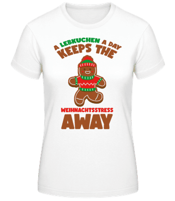 Keeps Weihnachtsstress Away - Frauen Basic T-Shirt - Weiß - Vorne