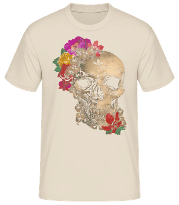 Skull Mexico - Camiseta básica para hombre - Crema - delante