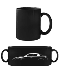 'Mazda RX-8' Silhouette - Černý hrnek - Černá - Napřed