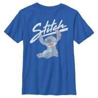 Disney - Lilo & Stitch - Stitch Wink - Niños Camiseta - Azul real - delante