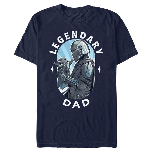 Aperçu: Star Wars - The Mandalorian - Mando & Child Legendary Dad - Father's Day - Homme T-shirt - Bleu marine - Devant